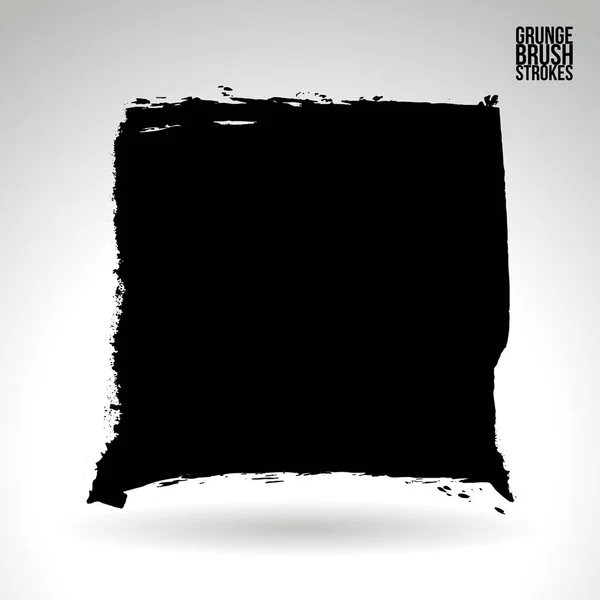 Coups Pinceau Noir Isolé Sur Fond Blanc — Image vectorielle