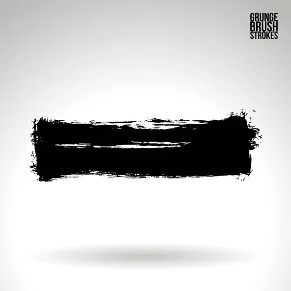 Coups Pinceau Noir Isolé Sur Fond Blanc — Image vectorielle
