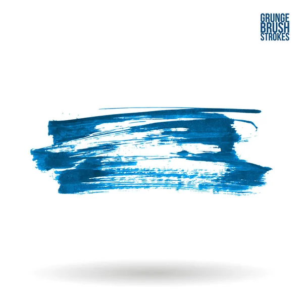白い背景に分離された青いブラシストローク — ストックベクタ