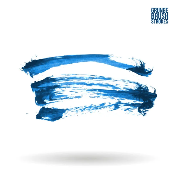 Blaue Pinselstriche Isoliert Auf Weißem Hintergrund — Stockvektor