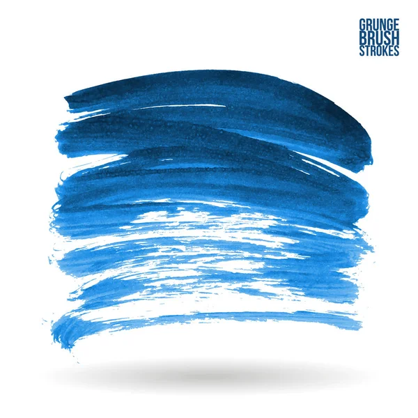 Pinceladas Azules Aisladas Sobre Fondo Blanco — Archivo Imágenes Vectoriales