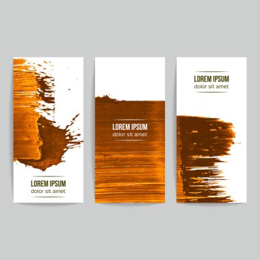 Mockup için soyut fırça vuruş ile kartlar