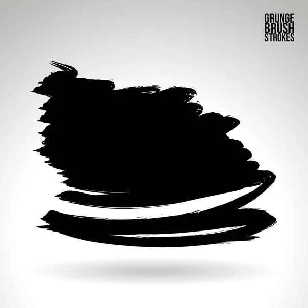 白い背景に分離された抽象的な黒いブラシストローク — ストックベクタ