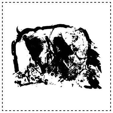 Beyaz arka plan üzerinde izole soyut fırça darbeleri