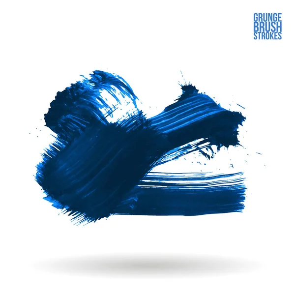 Abstract Blue Brush Strokes Isolated White Background — Stock Vector