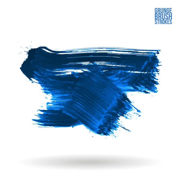 Pinceladas Azules Abstractas Aisladas Sobre Fondo Blanco — Vector de stock