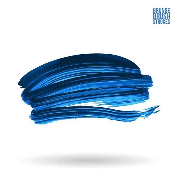 Pinceladas Azules Abstractas Aisladas Sobre Fondo Blanco — Archivo Imágenes Vectoriales