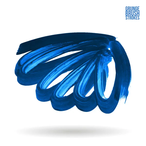 Pennellate Astratte Blu Isolate Sfondo Bianco — Vettoriale Stock