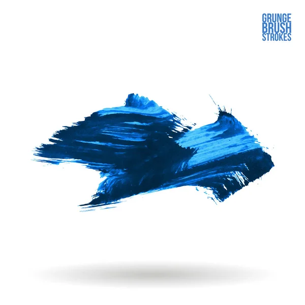 Abstracte Blauwe Penseelstreken Geïsoleerd Witte Achtergrond — Stockvector