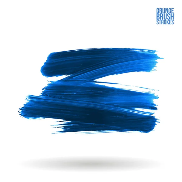 白い背景に分離された抽象的な青いブラシストローク — ストックベクタ