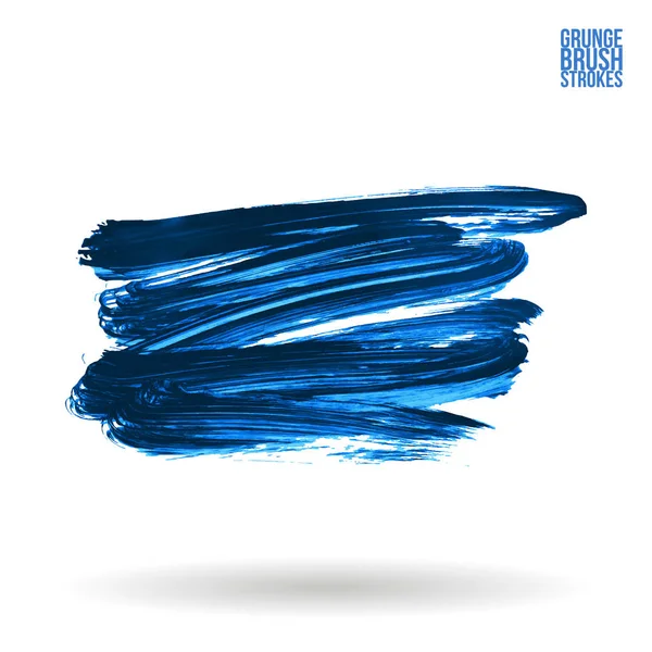 Абстрактні Сині Мазки Пензля Ізольовані Білому Тлі — стоковий вектор