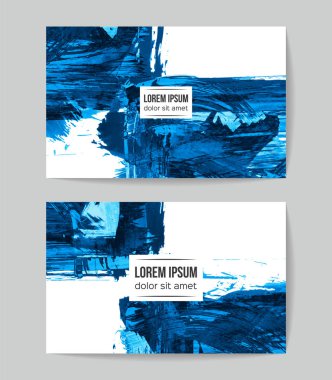 soyut grunge fırça darbeleri ile kartlar şablonu, vektör illüstrasyon   