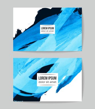 soyut grunge fırça darbeleri ile kartlar şablonu, vektör illüstrasyon   