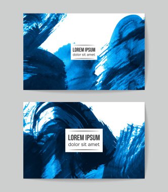 soyut grunge fırça darbeleri ile kartlar şablonu, vektör illüstrasyon   