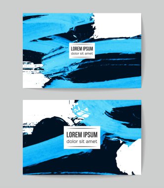soyut grunge fırça darbeleri ile kartlar şablonu, vektör illüstrasyon   