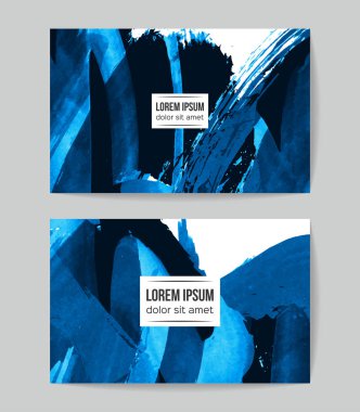 soyut grunge fırça darbeleri ile kartlar şablonu, vektör illüstrasyon   