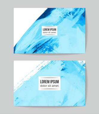 soyut grunge fırça darbeleri ile kartlar şablonu, vektör illüstrasyon   