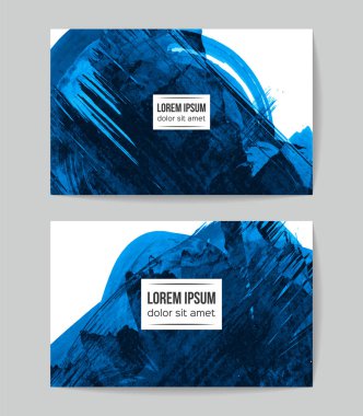 soyut grunge fırça darbeleri ile kartlar şablonu, vektör illüstrasyon   