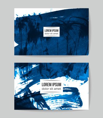 Soyut Mavi grunge fırça vuruşları, vektör arka plan