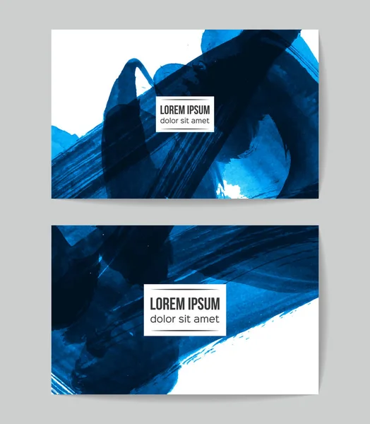 soyut grunge fırça darbeleri ile kartlar şablonu, vektör illüstrasyon   