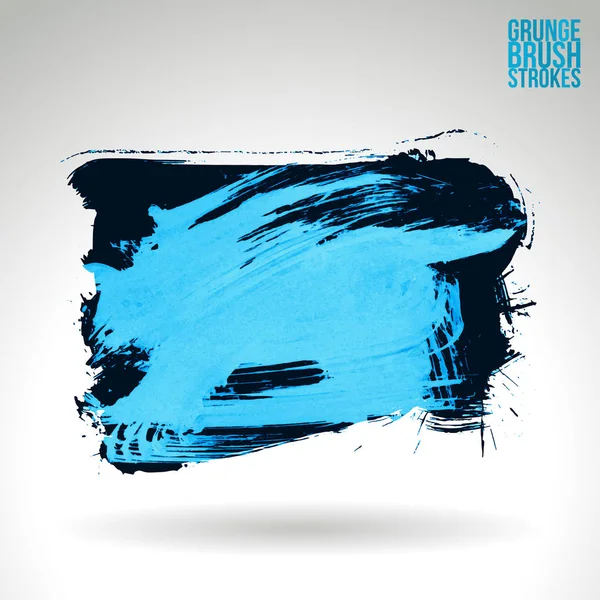 Abstract Black Blue Grunge Brush Strokes Vector Background — Stock Vector