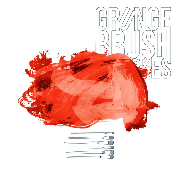 Abstract Red Grunge Brush Strokes Vector Background — Stock Vector