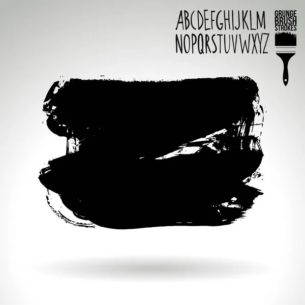 Coups Pinceau Noir Abstrait Fond Vectoriel — Image vectorielle