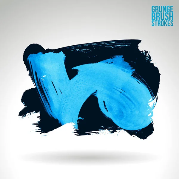 Abstract Black Blue Grunge Brush Strokes Vector Background — Stock Vector