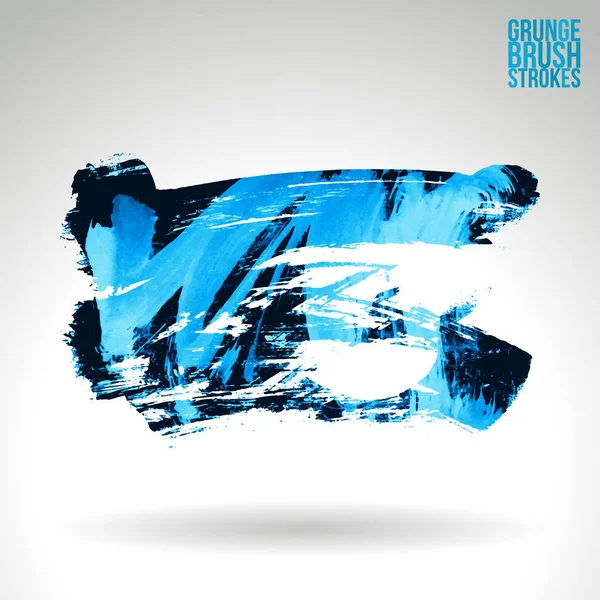 Coups Pinceau Bleu Abstrait Fond Vectoriel — Image vectorielle