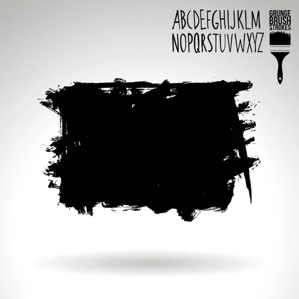 Abstrait Noir Grunge Coups Pinceau Fond Tendance — Image vectorielle