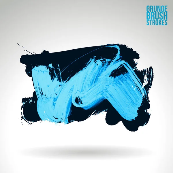 Abstrait Bleu Coups Pinceau Fond Grunge — Image vectorielle