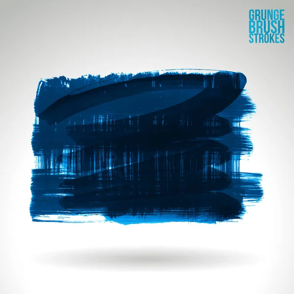 Abstract Blue Brush Strokes Isolated White Background — Stock Vector