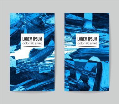 soyut grunge fırça darbeleri ile kartlar şablonu, vektör illüstrasyon   