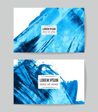 soyut grunge fırça darbeleri ile kartlar şablonu, vektör illüstrasyon   