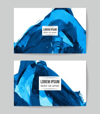 soyut grunge fırça darbeleri ile kartlar şablonu, vektör illüstrasyon   