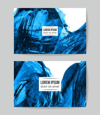 soyut grunge fırça darbeleri ile kartlar şablonu, vektör illüstrasyon   