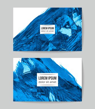 soyut grunge fırça darbeleri ile kartlar şablonu, vektör illüstrasyon   