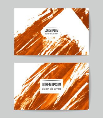 soyut grunge fırça darbeleri ile kartlar şablonu, vektör illüstrasyon   