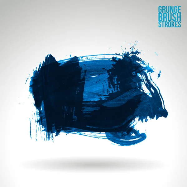 Pinceladas Grunge Pintura Azul Ilustração Vetorial — Vetor de Stock