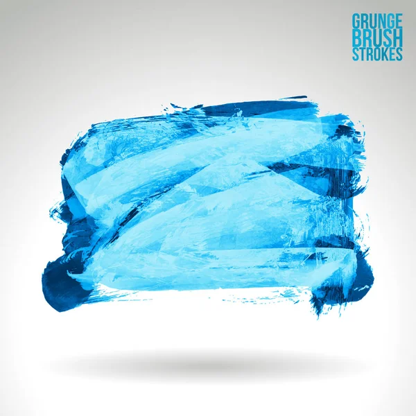 Trazos Cepillo Grunge Azul Abstracto Vector Fondo — Vector de stock