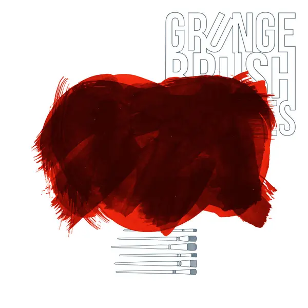 Coups Pinceau Rouge Abstrait Pinceaux Isolés Sur Fond Blanc — Image vectorielle