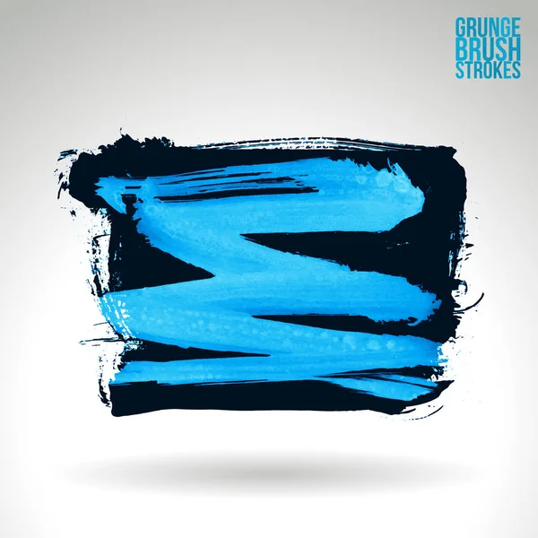 Abstract Black Blue Grunge Brush Strokes Vector Background — Stock Vector