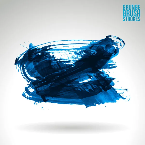 Pinceladas Grunge Pintura Azul Ilustração Vetorial —  Vetores de Stock