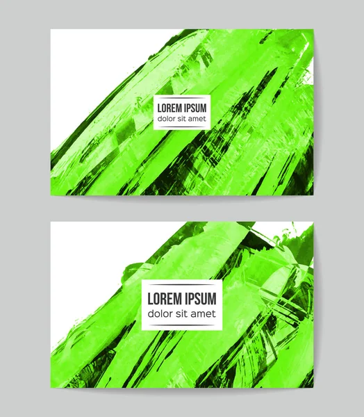 soyut grunge fırça darbeleri ile kartlar şablonu, vektör illüstrasyon   