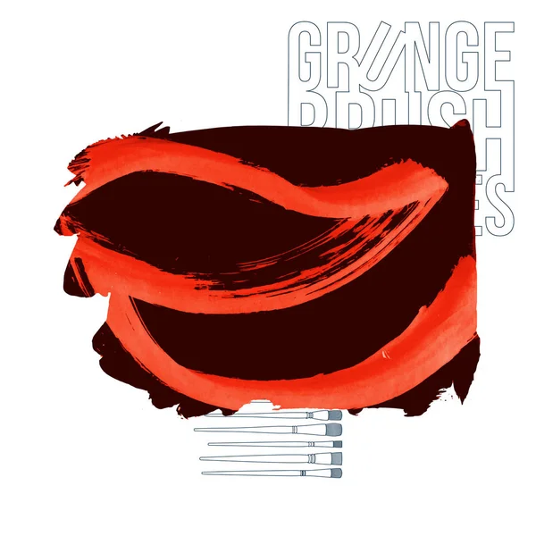 Pinceladas Grunge Rojo Marrón Abstractas Fondo Vectorial — Vector de stock