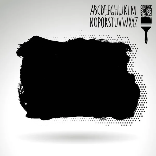 抽象的な黒いグランジブラシストローク ベクトルの背景 — ストックベクタ