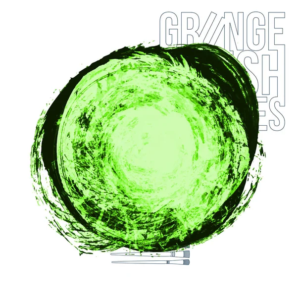 Абстрактные Зеленые Мазки Кистью Большая Точка Векторная Иллюстрация — стоковый вектор