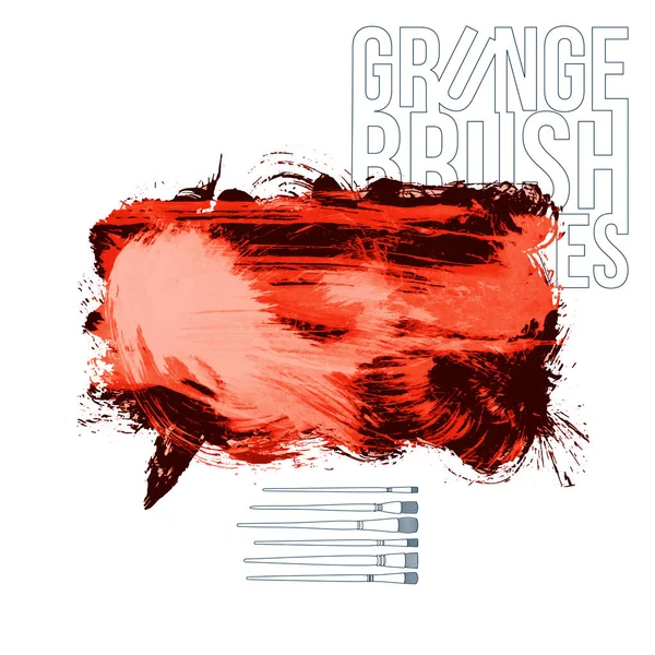 Grunge Brush Strokes Black Orange Paint Vector Illustration — Stock Vector