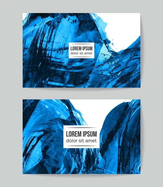 soyut grunge fırça darbeleri ile kartlar şablonu, vektör illüstrasyon   