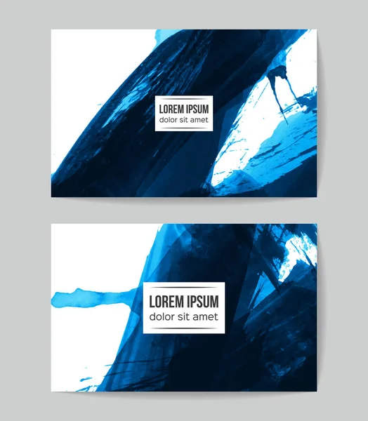 soyut grunge fırça darbeleri ile kartlar şablonu, vektör illüstrasyon   